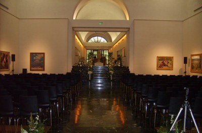 Wedding ceremony sound system at the Gilcrease Museum